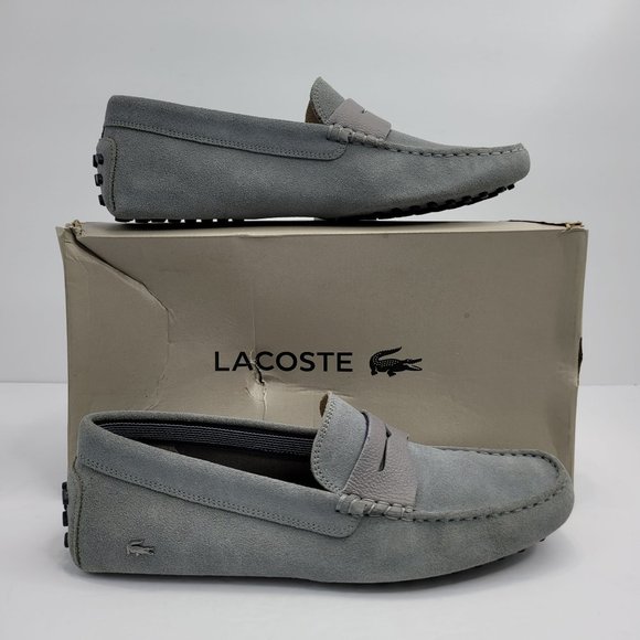 Lacoste Concours 18 SRM Men\'s Suede Grey Slip On Shoes 26024 US Size 9.5 NIB main image 11